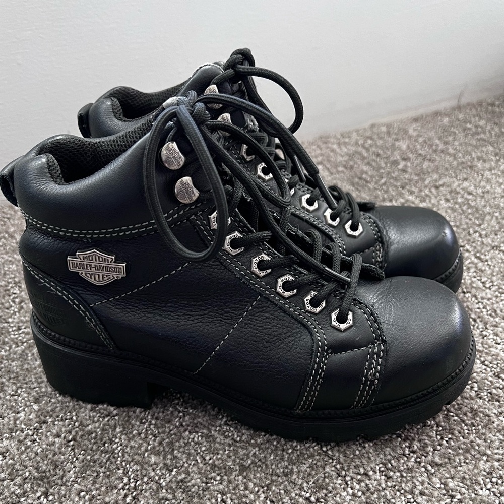 Harley Davidson Women’s Size 5 1/2 Tyler Black Leather Boots 84280